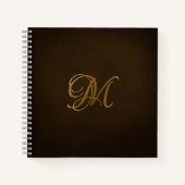美しいエンボスモノグラムフェイクアンティーク ノートブック (正面)