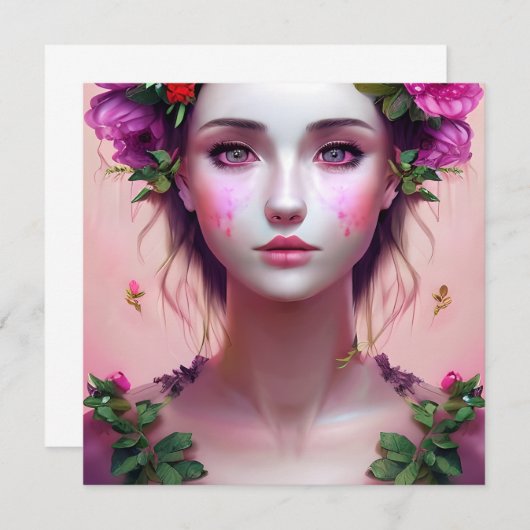 美しいエーテルの女性のファンタジーアート (正面/裏面)