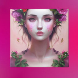 美しいエーテル魅惑の女性ファンタジーアート キャンバスプリント