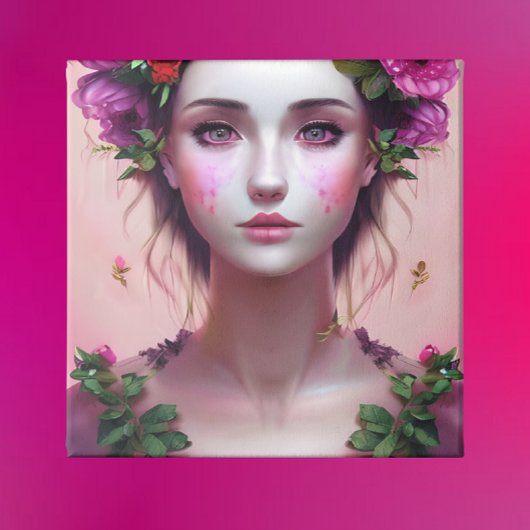 美しいエーテル魅惑の女性ファンタジーアート キャンバスプリント