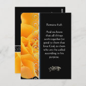 美しいオエレガントレンジバラクリスチャン奨励 ポストカード (正面/裏面)