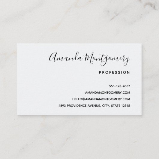 美しいオフホワイト&レッドローズフローラブーケ 名刺 (裏面)