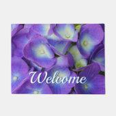 美しいオブブルーアジサイウェルカムドアマット ドアマット (正面)
