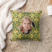 美しいオリーブと黄色のアズレホスカスタムト、写真 クッション (ブランケット)