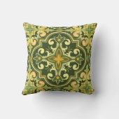 美しいオリーブと黄色のアズレホスカスタムト、写真 クッション (裏面)