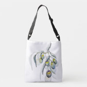 美しいオリーブブランチ水のカラーハンド色彩の鮮やか クロスボディバッグ (裏面)