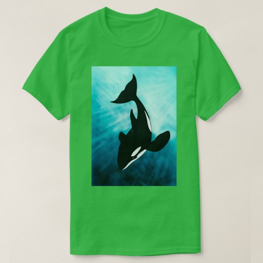美しいオルカキラークジラ Tシャツ (デザイン正面)