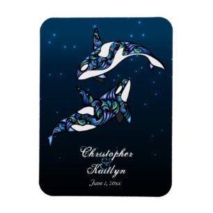 美しいオルカ結婚クジラの磁石 マグネット