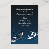 美しいオルカ鯨の結婚式のレセプションカード エンクロージャーカード (裏面)
