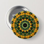 美しいオレンジおよび黄色のLantanaの万華鏡のように千変万化するパターン2 缶バッジ (正面&裏面)