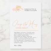 美しいオレンジと蜂蜜ホワイトハンドウォッシュラベル ワインラベル (シングルラベル)