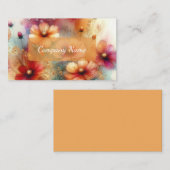 美しいオレンジと赤の野生の花 名刺 (正面/裏面)