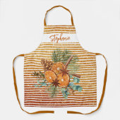 美しいオレンジのスライス松の花束クリスマス エプロン (正面)