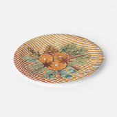 美しいオレンジのスライス松の花束クリスマス ペーパープレート (アングル)