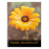 美しいオレンジのデイジーフラワーザアースアート ノートブック (正面)