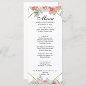 美しいオレンジの花のメニュー メニュー (正面/裏面)