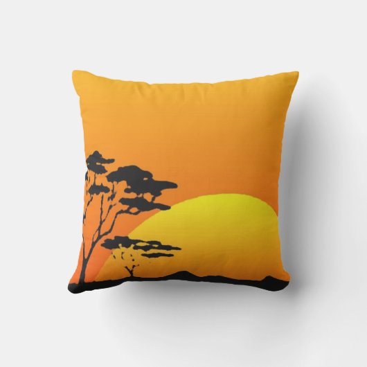 美しいオレンジイエローアフリカサファリサンセット アウトドアクッション (裏面)