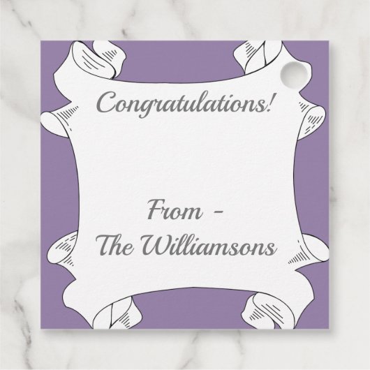 美しいオレンジチューリップ フェイバータグ (裏面)