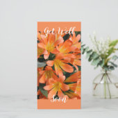 美しいオレンジ色のカフフィールリリーの花 シーズンカード (スタンド正面)