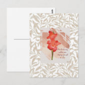 美しいオレンジ色のフローラリーフフレームキャンバスポストカード ポストカード (正面/裏面)