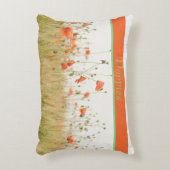 美しいオレンジ色のポピーの花、カスタマイズ可能。 アクセントクッション (正面(垂直))