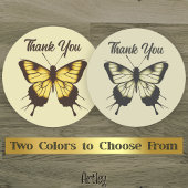 美しいオレンジ色のミニマリストバタフライサンキュー ラウンドシール