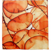 美しいオレンジ色のリーフカーテン シャワーカーテン (正面)