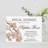 美しいオレンジ色の水色フローラブライダルシャワー 招待状 (スタンド正面)