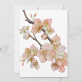 美しいオレンジ色の水色フローラブライダルシャワー 招待状 (裏面)