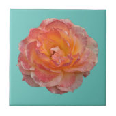 美しいオレンジ色の牡丹 タイル (正面)