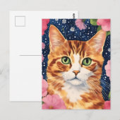 美しいオレンジ色の猫 ポストカード (正面/裏面)