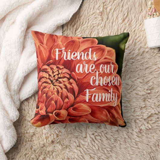 美しいオレンジ色の花の友人が選択された家族 クッション (ブランケット)