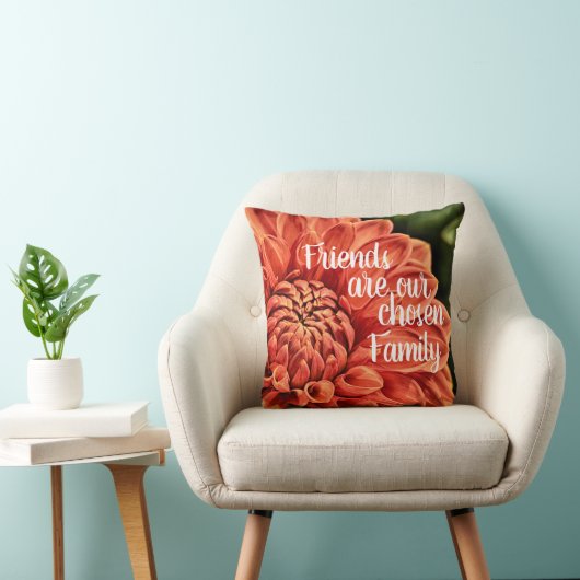 美しいオレンジ色の花の友人が選択された家族 クッション (椅子)