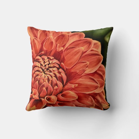 美しいオレンジ色の花の友人が選択された家族 クッション (裏面)