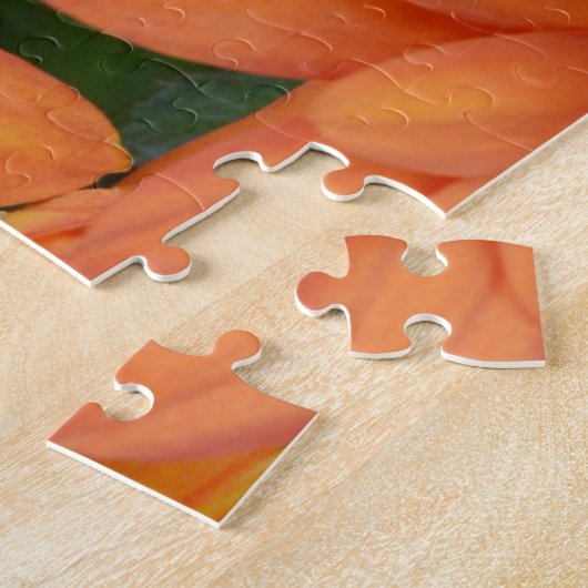 美しいオレンジ色の花の花束 ジグソーパズル (側面)