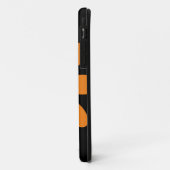 美しいオレンジ色の花枠可愛い子犬の黒 Case-Mate iPhoneケース (裏面/左)