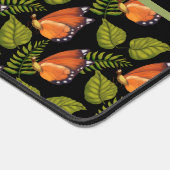 美しいオレンジ色の蝶のパターンと名前 デスクマット (コーナー)