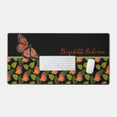 美しいオレンジ色の蝶のパターンと名前 デスクマット (キーボード&マウス)