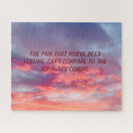 美しいオレンジ色の赤と赤のサンセットバイブル引用文J ジグソーパズル