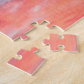 美しいオレンジ色の赤と赤のサンセットバイブル引用文J ジグソーパズル (側面)