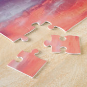 美しいオレンジ色の赤と赤のサンセットバイブル引用文J ジグソーパズル (側面)