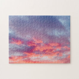 美しいオレンジ色の赤と赤の夕日の夏の空のJi ジグソーパズル