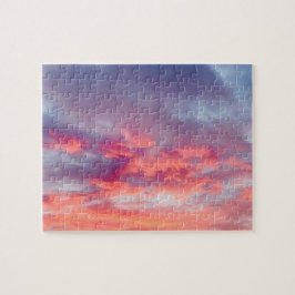 美しいオレンジ色の赤と赤の夕焼けの夏の空 ジグソーパズル