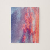 美しいオレンジ色の赤と赤の夕焼けの夏の空 ジグソーパズル (縦)