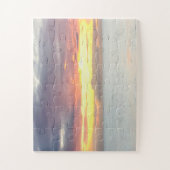 美しいオレンジ色の黄色い夕日の夏の空の海 ジグソーパズル (縦)