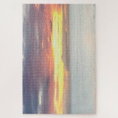 美しいオレンジ色の黄色い夕日の夏の空の海 ジグソーパズル (縦)