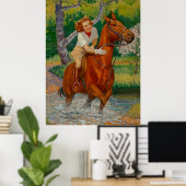 美しいオン馬1960sピンアップ女の子 ポスター (ホームオフィス)