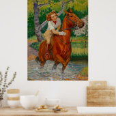 美しいオン馬1960sピンアップ女の子 ポスター (キッチン)