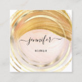 美しいオーガニックショップQRロゴソープピンク金ゴールドピンク スクエア名刺 (正面)