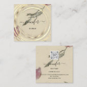 美しいオーガニックバイオショップハーブQRロゴソープナチュラル スクエア名刺 (正面/裏面)